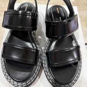 Proenza Schouler Women's Black Lug-Sole Sport Sandals Size 40 Made in Italy